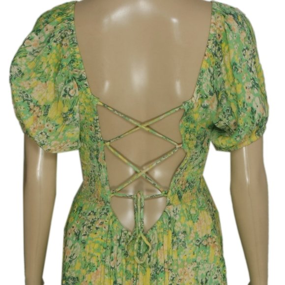 UO Lottie Backless Green Floral Midi Dress Printed M & S - Picture 6 of 9